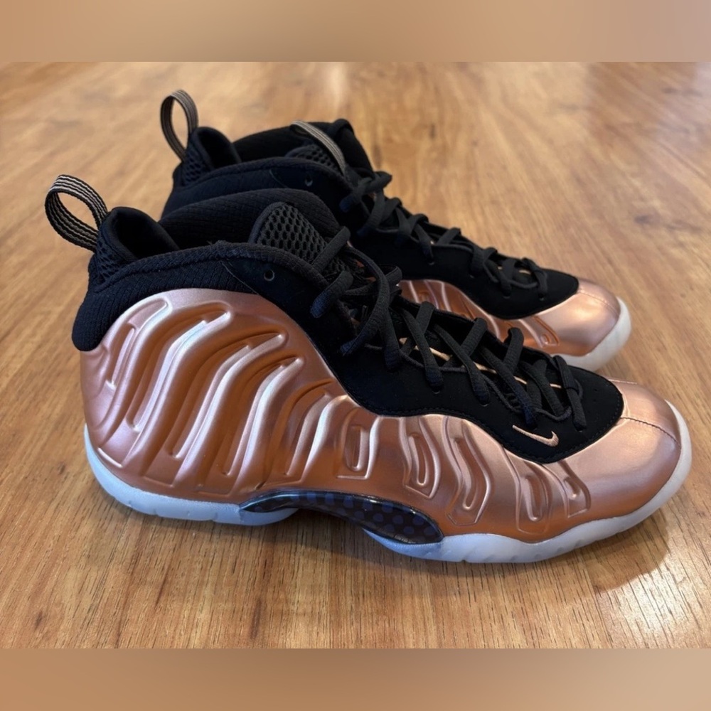 Nike Little Posite One Metallic Copper/Black FZ0990-800‎ GS Boys Size 5.5 Youth - Picture 2 of 7